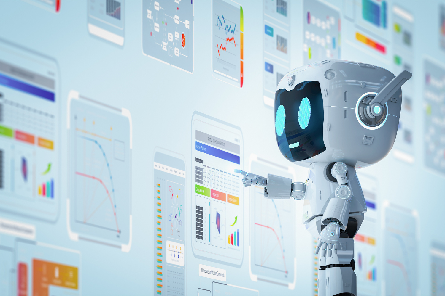 Personal assistant robot with colorful digital graphic display