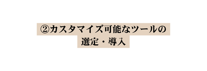 カスタマイズ可能なツールの 選定 導入
